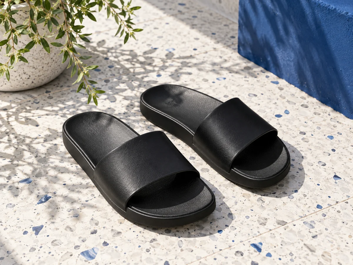 Sandal quai ngang trên sàn gạch sáng