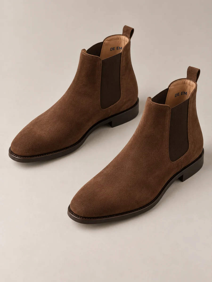 Boot chelsea da lộn nâu Đế Êm