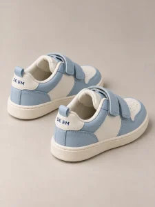 Sneaker trẻ em quai dán xanh nhạt Đế Êm