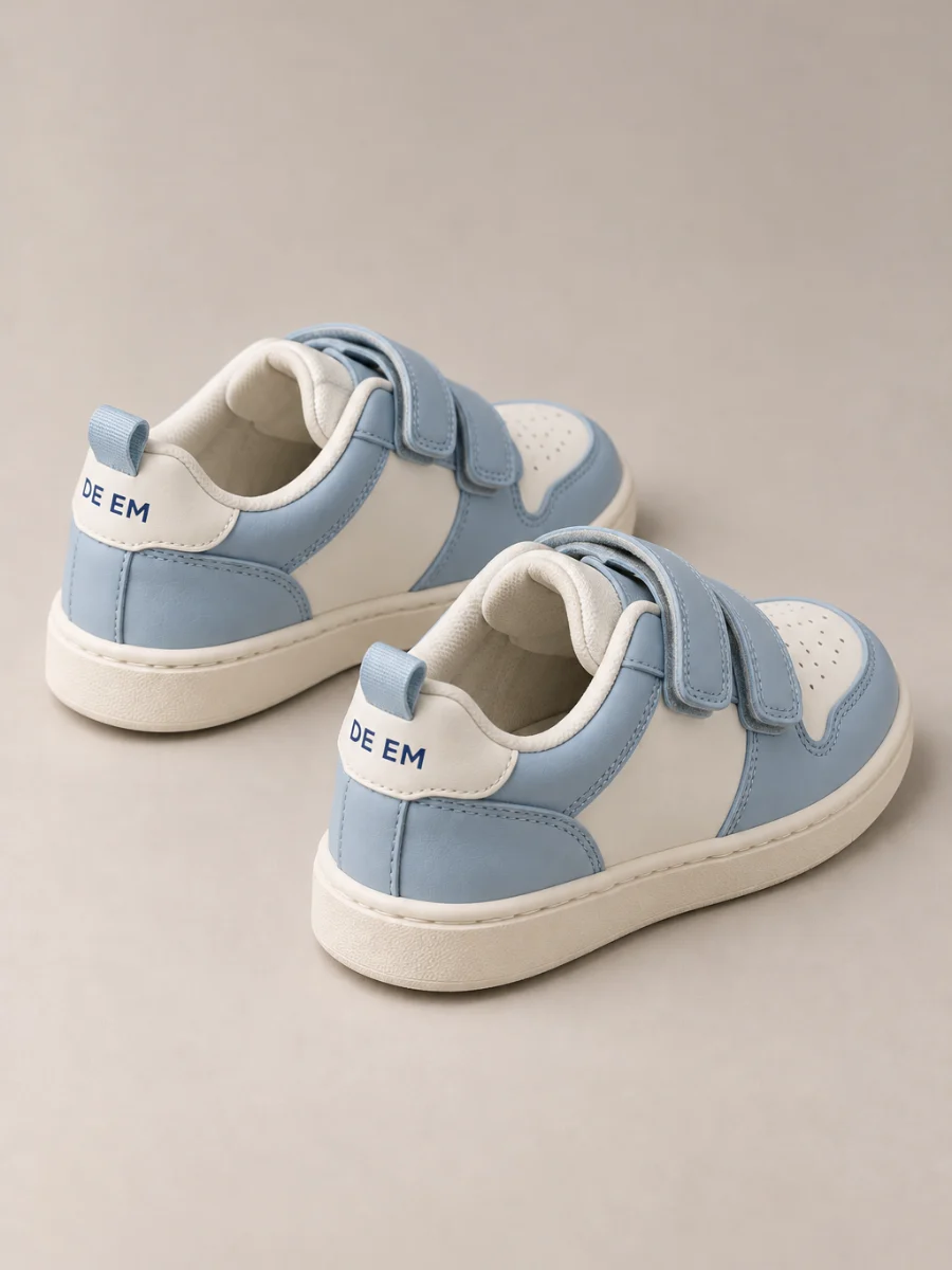Sneaker trẻ em quai dán xanh nhạt Đế Êm