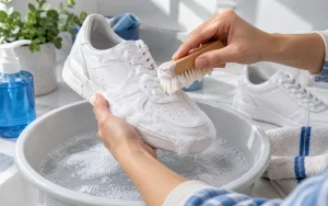 Bàn chải làm sạch đôi sneaker trắng